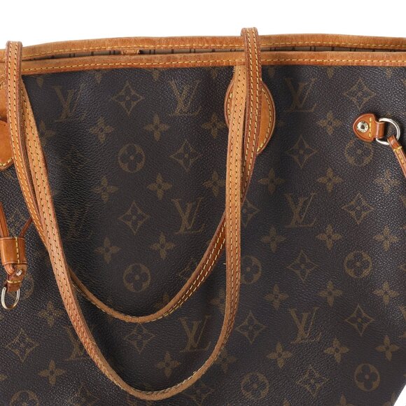 Louis Vuitton Neverfull MM Monogram Tote Bag M40156 Brown Canvas - Picture 9 of 11